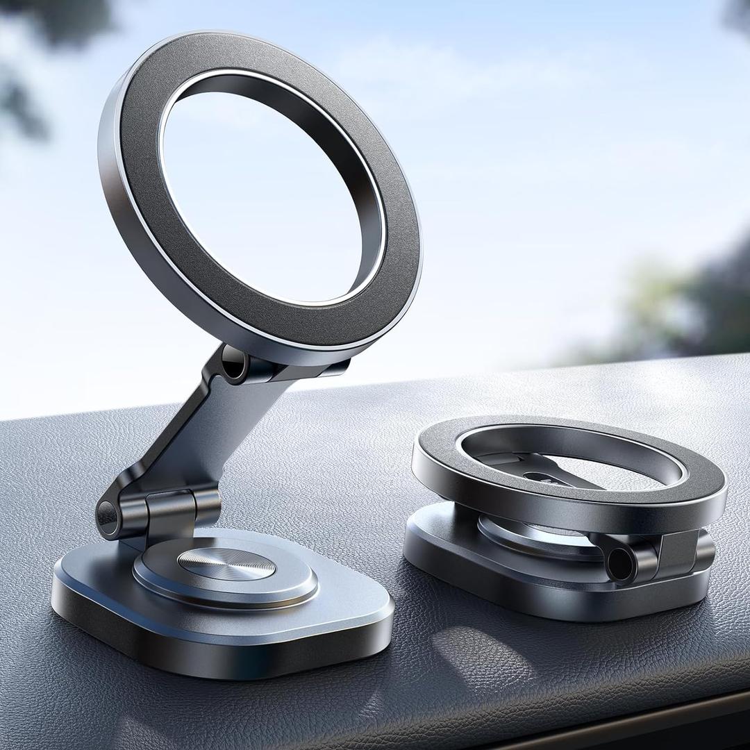 JOYROOM MagSafe Car Mount, 360 Rotation & Strong Magnet, All-Metal Ultra Magnetic Phone Holder, Fits iPhone 16/16 Pro/16 Pro Max 15 & MagSafe Case, Space Gray