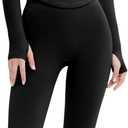 SUUKSESS Workout Sets for Women 2 Piece Seamless Long Sleeve Yoga Outfits Active Leggings Half Zippy Jacket Gym Set (Small, Black)