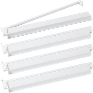 4Pcs Mahjong All-in-One Racks with Pushers, Acrylic American Majiang Tile Holder, Modern Mah Jong Game Rack with Built-in Pushers, Easy Portable American Mahjong Accessories and Gifts(White)