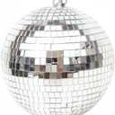 Mirror Disco Ball 8 Inch Hanging Disco Ball for Party Wedding Holiday Home Decoration, Silver