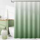 jinchan Ombre Sage Green Shower Curtain for Bathroom Waterproof Fabric Gradual Color Design Shower Curtain Set with 12 Hooks 70x72 Inches