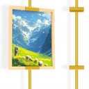 Adjustable Tabletop Easel Stand for Frames up to 29" H, Picture Easels for Display, Gold Easel, Picture Frame Stand, Adjustable Art Easel, Metal Picture Frame Holder Stand Table for Art, Photo (Gold)