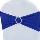 Albassa Chair Sashes Spandex Stretch Chair Bows with Buckle Slider for Wedding Party Decorations (Blue, 25PCS)