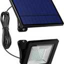 Solar Powered Lights Outdoor, Bright White Light IP65 Waterproof Auto Dusk to Dawn 350 Adjustable Solar Security Flood Lights for Barn, Garden, Garage, Pathway, Yard, Patio, Lawn, Balcony (1 Pack)