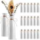 10 Pcs White Ceramic Vases Bulk 7.28" H Dried Flower Vase for Centerpieces Farmhouse Home Decorative Gift for Boho Rustic Table Centerpieces Modern Home Party Decor