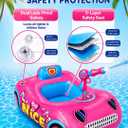 Kids Pool Float with Water Gun, 3-Layer Safety Seat Inflatable Toddler Float for Girls Ages 3-8, Pink Summer Swimming Pool Toys for Kids, Pool Party Beach Vacation Water Toy. Repair Patches Included