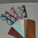 Reading Glasses Blue Light Blocking, Computer Glasses for Women Men, Fashion Square Eyeglasses 5 Pairs, +1.75