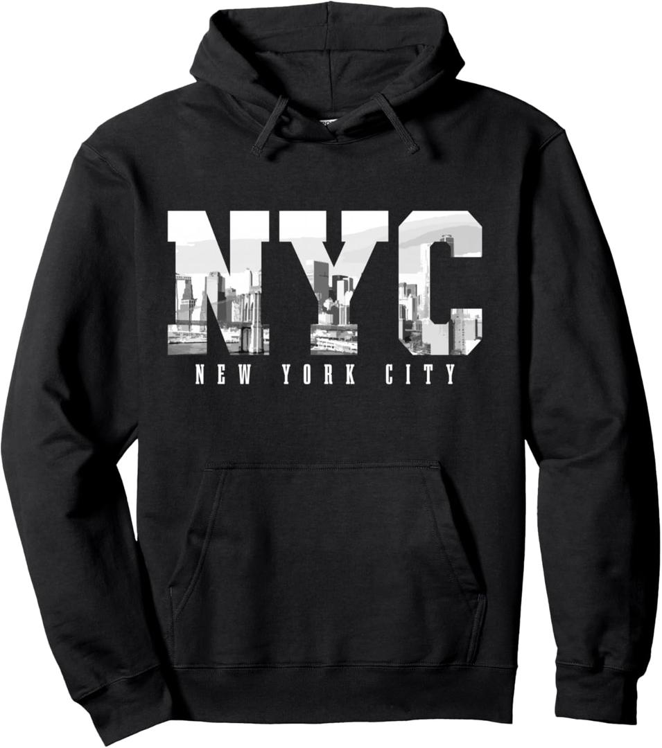 NYC New York City NY Skyline USA America Vintage Souvenir Pullover Hoodie Large