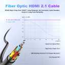 8K Fiber Optic HDMI Cable 50 ft, 48Gbps Long HDMI 2.1 Cable 8K@60Hz/4K@120Hz, Ultra HD HDR, eARC, Directional (Source to Display), for PS5 4 3/Xbox/TV/Monitor/Laptop/Projector/Blu-ray