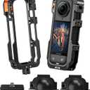 AMAZEAR Metal Protective Case for Insta360 X5 Accessories, Insta 360 X5 Multifunction Utility Frame Aluminum Cage with Quick-Release Base Plate, Various Expansion Mounts