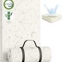 YENING Bamboo Pack and Play Mattress Pad Breathable 38x26 Waterproof Baby Mattress for Pack N Play Matress Topper Waterproof with Strap (Bamboo Cover (Reduces Odors))