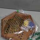 AMEROUS 12.5 inches Wooden Chinese Checkers Set with Storage Drawer - 60 Acrylic Marbles in 6 Colors - 12 Bonus Spare Marbles, Classic Strategy Family Board Game for Kids and Adults