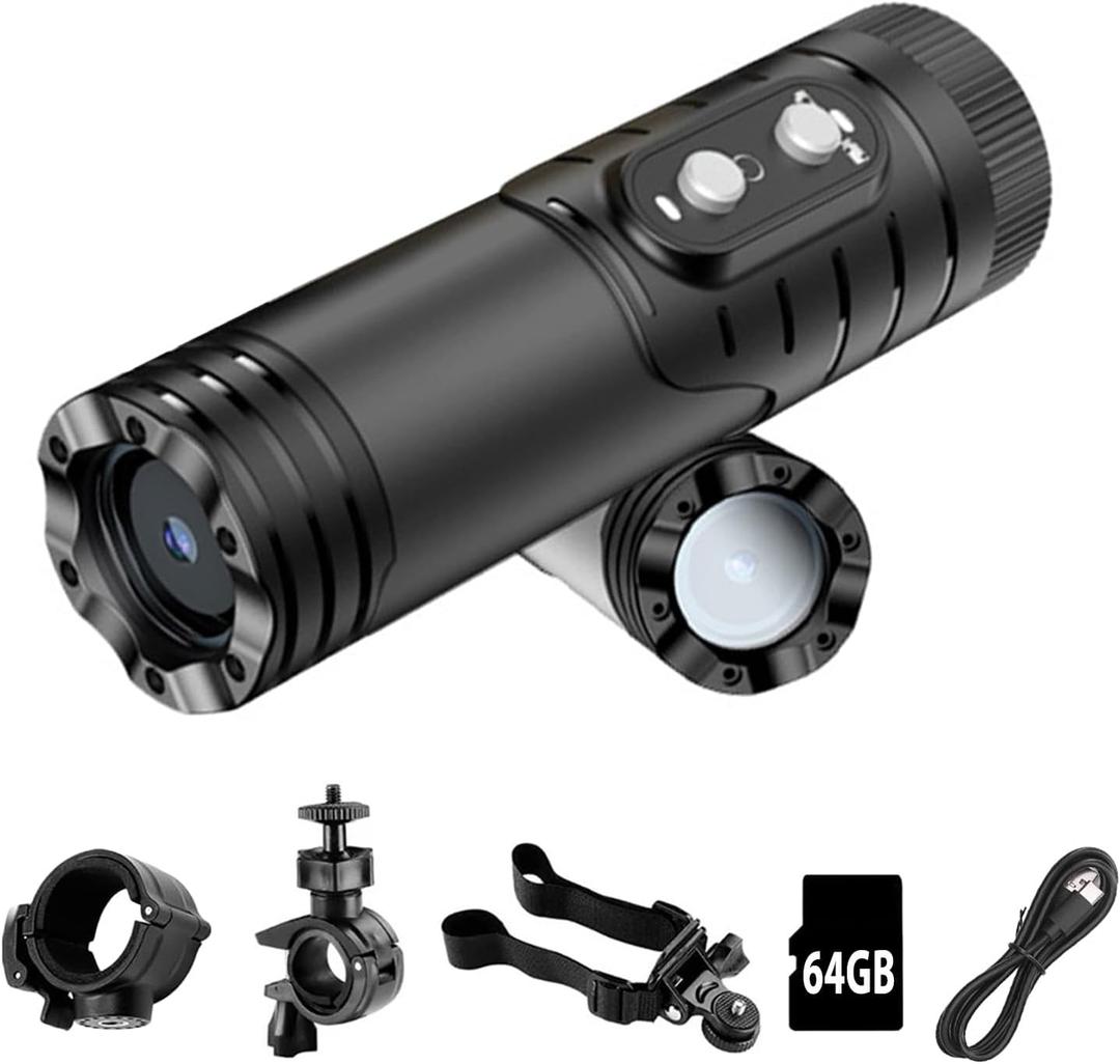 WiFi Helmet Camera, HD 1080P Bike Motorcycle Helmet Camera, IP66 Waterproof Action Camera for Cars, Bicycle, Motorbike & Sports Helmet (with 64G Card)