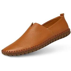 Men's Genuine Leather Loafer Shoes Slip On Soft Walking Driving Shoes Size 10.5
