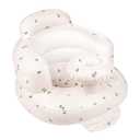 QMVESS Inflatable Baby Seat with Tray, Fully Supportive Infant Floor Seat Baby Chairs for Entertaining Built in Air Pump Blow Up, Learning Sit-Up Seat for Infants 3 Months & Up (Olive)