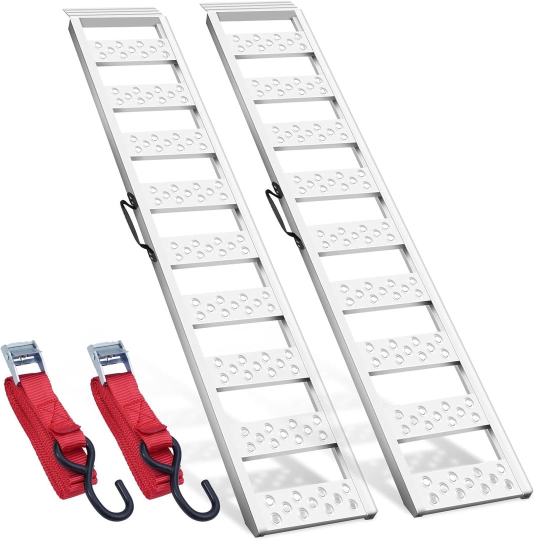 Aluminum Loading Ramps, 78 x 12 in, 1,300 lb per Pair, 2 Pack