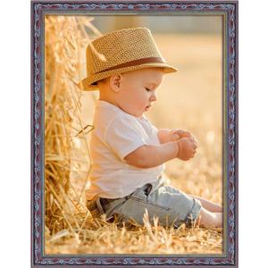 14x18 Wood Frame Brown Blue, Vintage 18x14in Floral Picture Frames, 14 x 18inch Gallery Photo Pic Display with HD Plexiglass, 1.4in Widen 1in Thick, Horizontal Vertical Wall Display