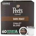 Peet's Coffee, Dark Roast Keurig K-Cup Pods, 100% Arabica Coffee - Chalet Blend 60 Count (1 Box of 60 K-Cup Pods) (EXP 01/26/27)