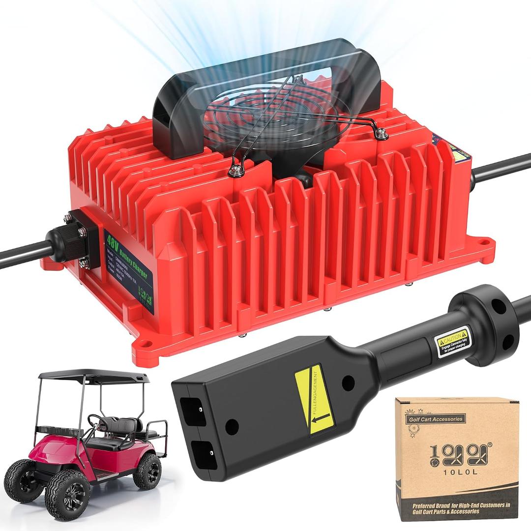 10L0L 18 AMP 36 Volt Golf Cart Battery Charger Compatible with EZGO TXT D Style Plug Portable Golf Cart Charger IP67 for Lead Acid Lithium AGM/Gel Battery