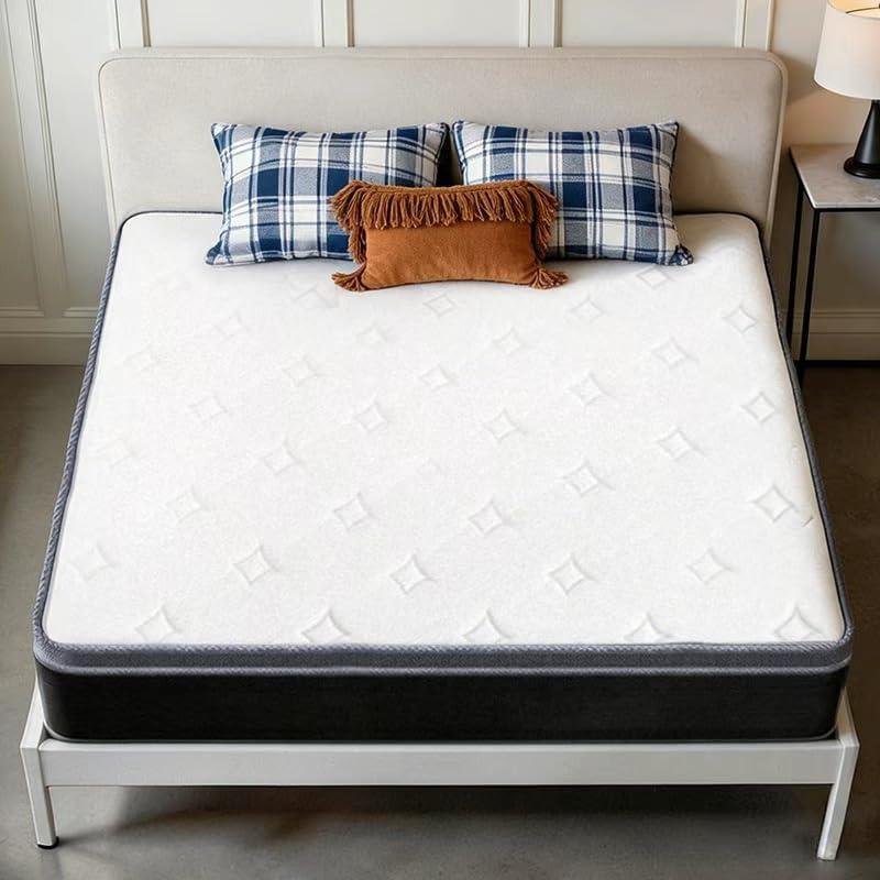 Queen Size Mattress in a Box 60x80 Inch 10 Inch Independent Pocket Spring Soft Comfortable Quiet Support Polyester Cover