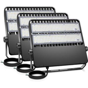 36000LM LED Stadium Flood Light Commercial 1500W Equivalent LED Arena Lighting Wall Mount Floodlights Outdoor 5500K 85-277V Waterproof 240W Shoebox Fixture for Court,Street,Yard 3 Pack