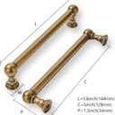 khtumeware 2 Pack 5 Inch Hole Center Antique Brass Cabinet Pulls Heavy Duty Solid Cabinet Handles cabinets Dressers Kitchens Handles Bathroom cabinets