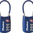 Master Lock Blue Set Your Own Combination TSA Approved Luggage Lock, Travel Zipper Padlock is Perfect for Suitcases, Bags, or Backpacks, 2 pk, 4688BLUEC2