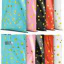 NEOWEMING 100Pack Party Favor Bag, (6.69 x 9.84 Inches) 5 Color, 2 Pattern Style Goodie Bags, Small Gift Bags, Bulk Goody Gift Bag for Kids Girls Boys Happy Birthday Party/Baby Shower/Wedding/Christmas/New Years Gift Bag