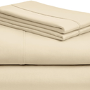 LuxClub 4 PC King Size Sheet Set Bed Sheets, Breathable Luxury Deep Pockets Wrinkle Free Cooling Sheets Machine Washable Hotel Bedding (King, Striped Cream)