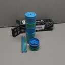 Homestockplus Reusable Wheat Straw Cups with Lid and Straws, 10 Oz Chip Resistant Drinking Cups, Small Water Cups with Silicone Straws - BPA Free Dishwasher Safe for Milk, Drinks, Smoothies (Blue Series)