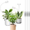 LORDEM Small Pot Clip Grow Light, Full Spectrum LED Plant Grow Lamp for Indoor Growing, Auto On/Off Timer 4/8/12H, Plant Light with 4 Dimmable Brightness Levels, Ideal for Small Indoor Plants, 3 Pack