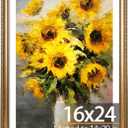 JCJMY 16x24 Vintage Picture Frame for Poster Photo Picture and 40x60 cm Canvas with 14x20 Mat, Elegant Retro 16 by 24 Photo Frame with Shatter-Resistant Plexiglass for Wall, Gold, 1 Pack
