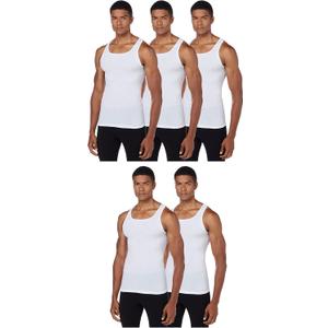Hanes Men's 5-Pack ComfortBlend Tank with FreshIQ (X-Large, White)