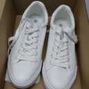SERNIAL Womens White Tennis Shoes PU Leather Sneakers Casual Walking Shoes for Women, 8.5