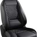 Premium Perforated Napa Leather Car Seat Covers Semi Universal Fit with Lumbar Support, Storage Bag for SUV Sedan Truck (Black, Front Row Single seat)