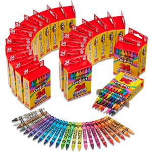 Cra-Z-Art Crayons, Bulk Pack, 24 Count, 24 Packs of Crayons, Bulk School Supplies for Classroom, Back to School Essentials