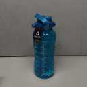 AQUAFIT 64 oz Water Bottle with Time Marker - 2in1 Straw & Chug Lid - BPA Free Big Water Bottle with Straw - Gym Water Bottle with Strap - Water Jug (64 Ounces, Aqua)