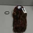 SEIKEA Ponytail Extension, 14" Short Wavy Drawstring Ponytail Lightweight Multi Layered Fake Pony Tails Hair Extensions Clip in Hair Extensions Ponytail Chocolate Brown with Blonde Highlights