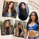 FESHFEN Clip in Hair Extensions for Women - 4 Pcs Thick Double Weft Long Wavy Soft Synthetic Blends Well Hair Extension, 20 inch Toffee Mixed