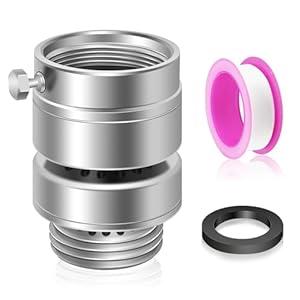 Fine Thread Vacuum Breaker, PK1390 1-1/16" Fine Thread Female No Lead Brass Self-Draining Vacuum Breaker, Hose Bib Vacuum Breaker, Providing you with Healthy Portable Water (NOT fit 3/4" GHT Bibcock) (Silver)