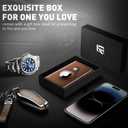 2 x Wallet for Men Minimalist Pop Up Credit Card Case Holder 1-7 Cards, Smart Slim Wallet with Money Clip ID Window RFID Blocking Bifold Compact(Airtag Not Included) Wallets Gifts for Men (Brown)