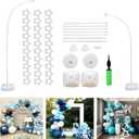 Balloon Arch Stand Kit 9ft &5.6ft,Heavy Duty Base With Water Filling Bag,White Bendable Half Arch Balloon Arch for Birthdays Holiday Decorations And Other Indoor And Outdoor Parties No Balloons