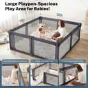 Baby Playpen Portable, Pre-Assembled Play Pen 71x79 Large Foldable Playpen for Babies and Toddlers, Sturdy and Safe Toddler Play Yard Indoor Outdoor with Carry Bag,Dark Grey