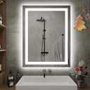 Hivone 28X32 LED Bathroom Mirror with Lights, Anti-Fog, Dimmable, Backlit + Front Lit, Smart Bathroom Vanity Mirror, Memory Function, Shatterproof, Tempered Glass (Horizontal/Vertical)