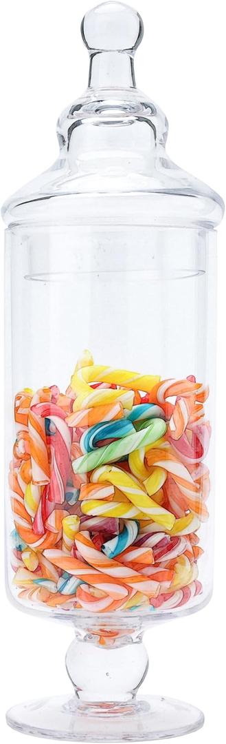 Clear Glass Apothecary Jars, Candy Jar with Lid, Elegant Decorative Jars for Wedding and Party (Height: 14", Diameter: 4")