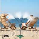 Moukiween Stand Misters for Outside Patio with Adjustable Riser Tube (up to 46in) - 4 Brass Nozzles and 26FT Line Standing Misting Cooling System for BBQ, Patio, Pool, and Water Activities