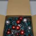 Abeja G40 Globe Patio String Light, 50Ft G40 Red White String Lights with 27 G40 LED Bulbs(2 Spare), Hanging Patio Globe String Light for Christmas Garden Holiday Party Decor-Green Line