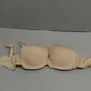 Women's Strapless Push Up Bra Underwired Thick Padded Low Cut T-Shirt Convertible Supportive Bras with Clear Straps (36C, Beige)