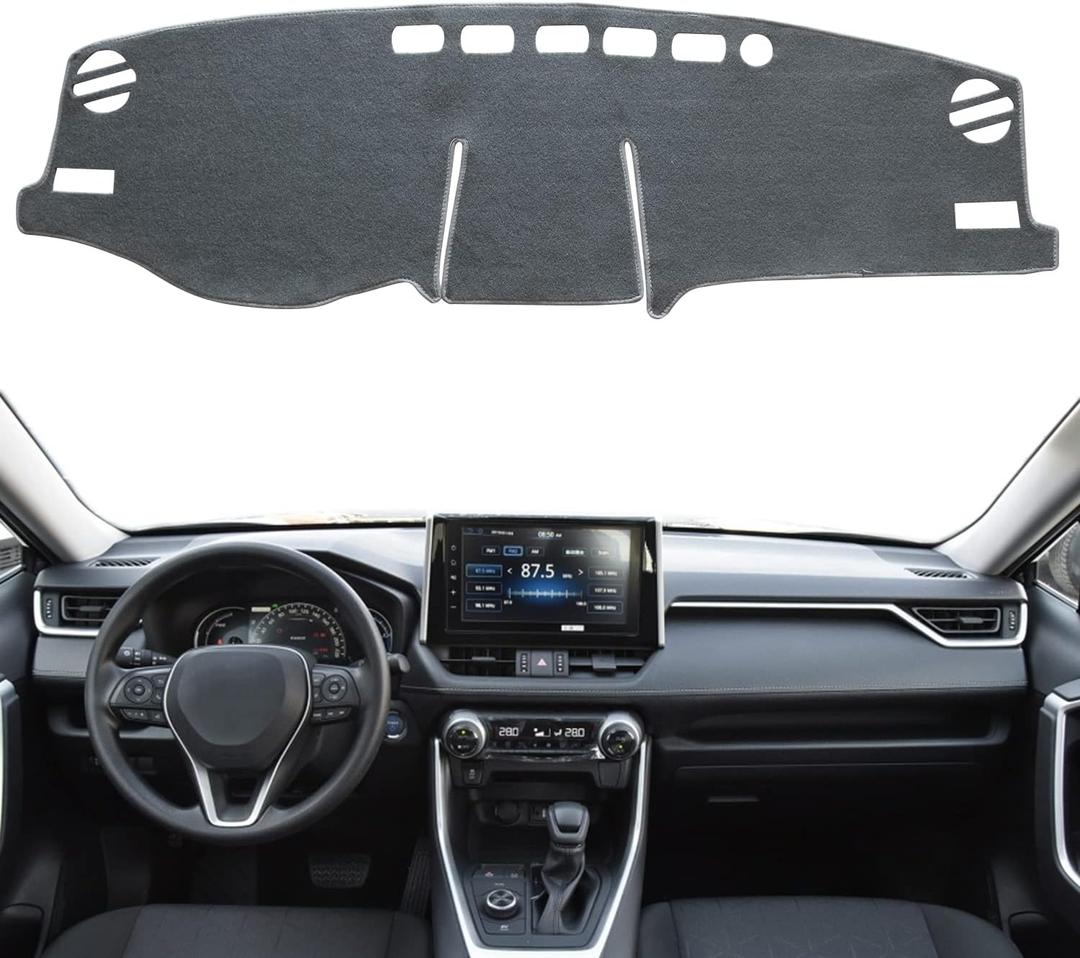 for Toyota Rav4 Accessories 2025 2024 2023 2022 2021 2020 2019 Dashboard Cover Dash Cover Mat Custom Fit Center Console Cover Sunshield Protector RAV 4 PadGray