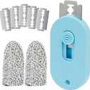 Bread Lame, Retractable Dough Scoring Tool with 5 Razor Blades, Professional Sourdough Scorer for Artisan Baking, Safe Non-Slip Handle & Finger Guard (Blue)
